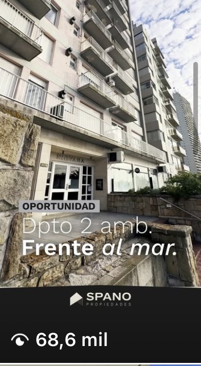Reel: depto 2 ambientes frente al mar, 68,6 mil reproducciones